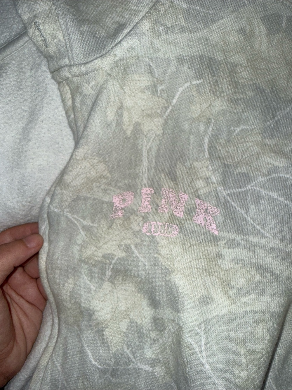 PINK Victoria's Secret Tie-Dye Grey & Pink Logo Hoodie